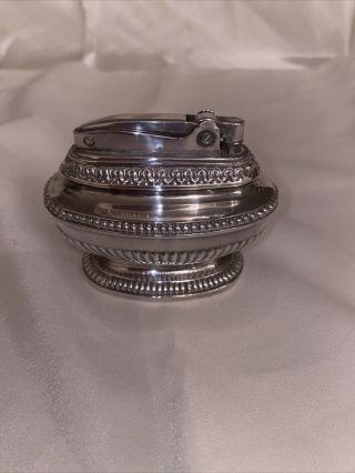 Vintage Ronson Silver Plated Queen Anne Table Lighter 2