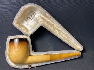 Vintage Cased Smoking Pipe With Amber Stem By Egro - Find