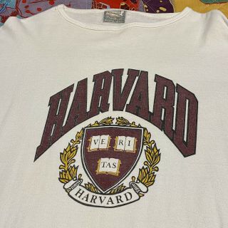 Harvard University Long Sleeve T Shirt Adult L White Ncaa College Vintage Usa