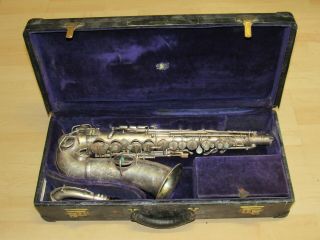 Elaborate Engraved Antique Cg Conn Ltd 1914 Alto A L Saxophone Excelsior Case