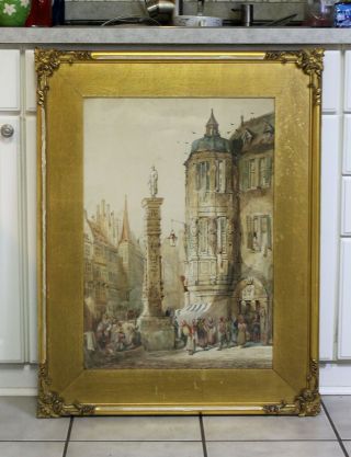 Large Antique Watercolor By Listed Artist Henri Schafer Better Quality Than Most