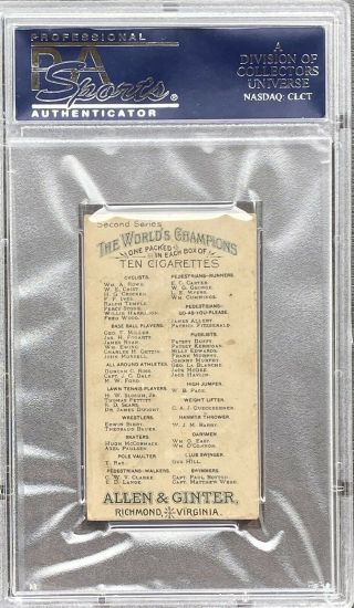 1888 N29 Allen & Ginter World Champions T.  RAY POLE VAULTER PSA 2 GOOD 2