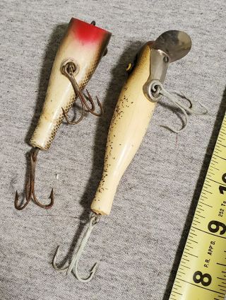 2 Old Wooden Paw Paw Bait Co.  Fishing Lures 3