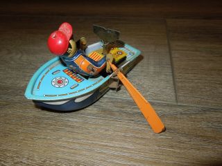 Tin Wind Up Toy Vintage Antique Made in China MS 424 Row Boat 25 Collectible 3