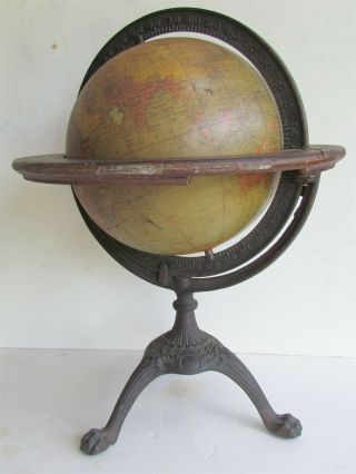Terrestrial Globe 8 Inch By C.  S.  Hammons Co.  York Antique 1913 - 1917 Wwi Era