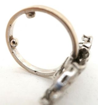 Heavy antique Platinum 0.  66CT VS1/G diamond cluster cocktail ring size 6 5