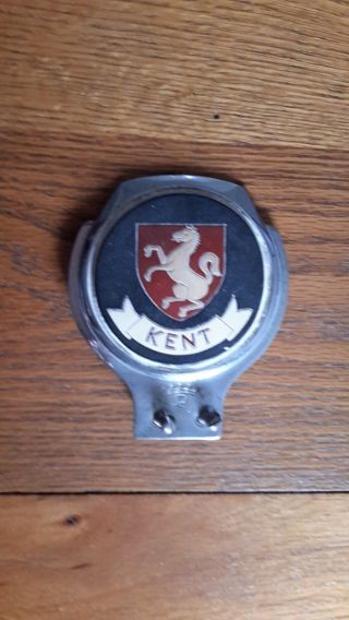 Vintage " Kent " Enamel Metal Car Badge.