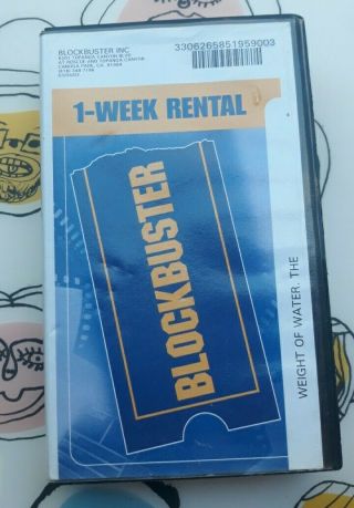 Blockbuster Video Official Vhs Clamshell The Weight Of Water Rental Vintage
