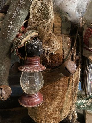 Arnett’s Country Store OOAK Santa/ Early Log Cabin Quilt Coat/Early Doll/ Tree 3