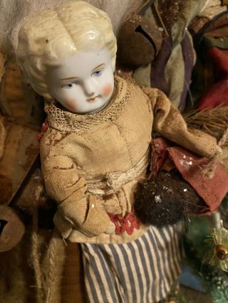 Arnett’s Country Store OOAK Santa/ Early Log Cabin Quilt Coat/Early Doll/ Tree 4