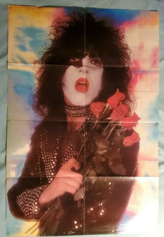 Giant Vintage Kiss Paul Stanley Pull - Out Poster.  22 " X 32 ".  Rare.