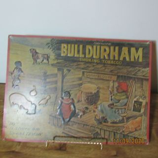 Vintage Bull Durham Smoking Tobacco Tin Sign 12x17