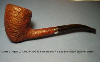 Estate Stanwell Hand Made 3? Regd No 969 - 48 Ebonite 1980s11 - 474