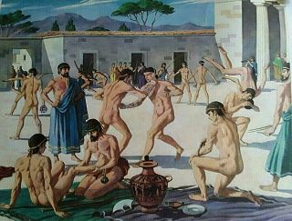 Vintage Poster - Preparing For The Olympic Games - Nude Males - Gay Interest
