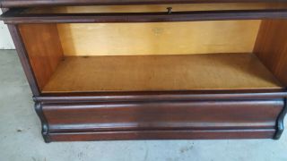 ANTIQUE MACEY 5 PIECE LAWYER BARRISTER MAHOGANY TRIPLE BOOKCASE W/ METAL ACCENTS 6