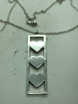 Vintage Sterling Silver Necklace 925 Pendant Heart ❤️