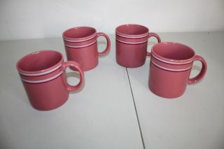 4 Vintage Jmp Chromatics Stoneware Mugs Japan Retro Pink Euc