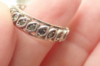 Vintage 9ct Gold And Sterling Silver Eternity Ring With Paste Stones Size O
