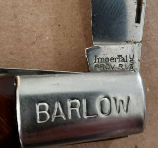 Imperial Barlow 2 Blade Vintage Pocket Knife Providence Ri - Usa Made