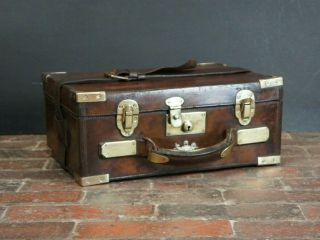 Antique English Leather Solid Cartridge Box Case