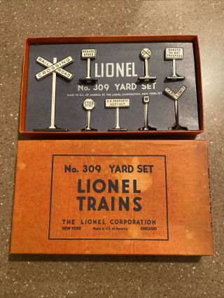 Vintage Lionel No.  309 Yard Set Usa Signs Crossing Rr Layouts