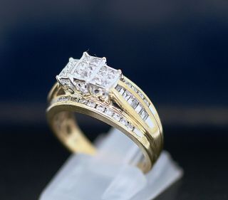 Vintage Antique Jewelry Gold Ring 1.  20ct Natural Diamonds Art Deco Jewellery O