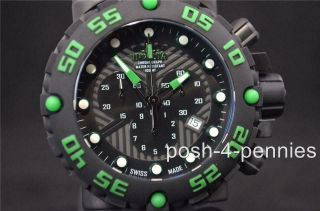 Invicta Mens Subaqua Nitro Chronograph Green Black Label Bracelet Watch 10049