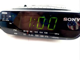 Sony Dream Machine Icf - C212 Am Fm Alarm Digital Clock Radio Black Antenna