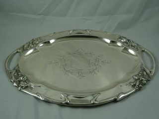 Stunning Art Nouveau,  Solid Silver Austo - Hungarian Tea Tray,  C1900,  702gm