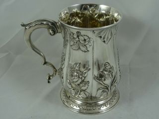 Quality,  George Iii Solid Silver Pint Tankard,  1764,  306gm