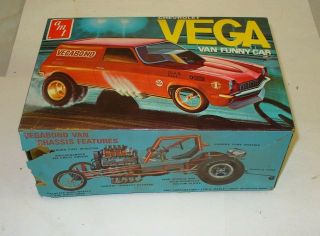 Amt Chevrolet Vega Van Funny Car 1/25 Scale Model Kit Likely Incomplete Vintage