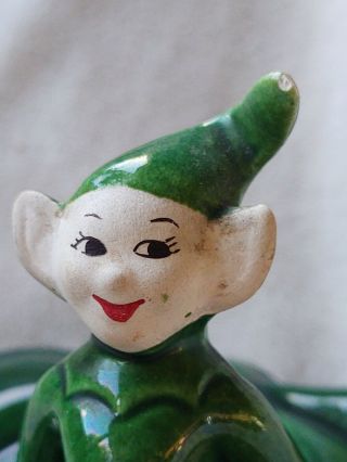 Vintage Treasure Craft w/ Label Elf Pixie Candy Dish Box 2