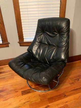 Vintage Mid Century Modern Ekornes Stressless Lounge Chair Chrome