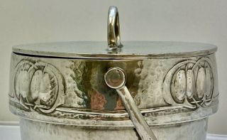 extremely fine liberty & co tudric pewter biscuit barrel by archibald knox 4