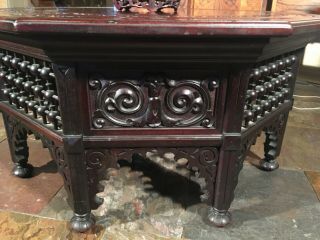 Circa 1900 Antique Victorian coffee table by NY Merklen CO 2