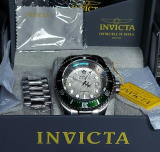 Invicta Reserve Hydromax Automatic 52mm Meteorite Watch Green/silver 34206 Wow