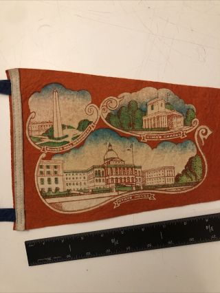 Boston Mass.  Massachusetts Orange vintage pennant souvenir 1950s 1940s Decor 3