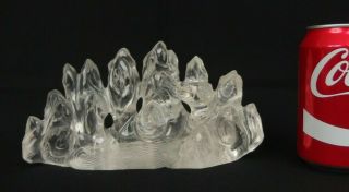 Large Antique Chinese Rock Crystal Brush Rest W Dragons Rocks & Waves 19th C.