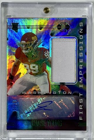 2020 Illusions Chase Young Emerald Rpa 02/10 Rookie First Impressions Ssp Auto