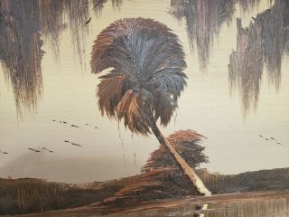 James Gibson Florida Highwaymen Vintage Oil Painting Palms in Brown Hall of Fam 2