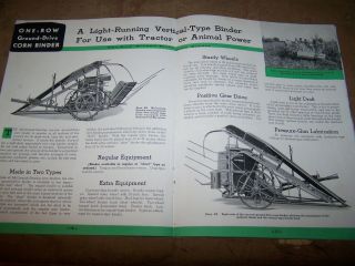 Vtg 1930 ' s/40 ' s McCormick - Deering Corn Binders Brochure Booklet 2