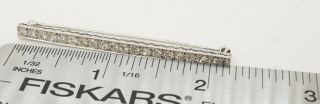 Antique Platinum elegant 1.  40CTW VS diamond filigree bar brooch 3