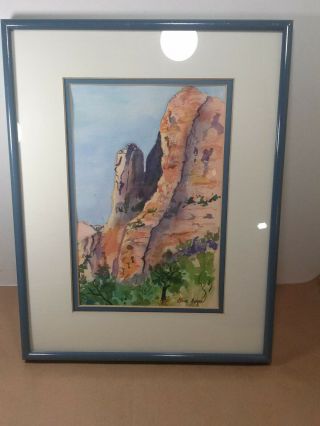 Vintage Watercolor Painting Signed Framed Its About 13.  5 X 10