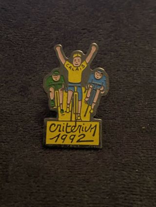 Very Rare Vintage Cycling Pin Badge Post Tour De France Criterium Calais 1992