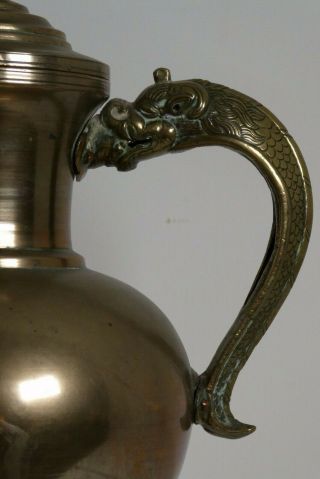Antique 19th C Chinese Tibetan Teapot,  Large Bronze Copper Brass. 2