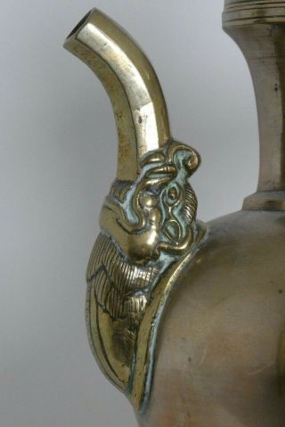 Antique 19th C Chinese Tibetan Teapot,  Large Bronze Copper Brass. 6
