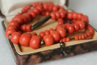 46gr Antique Coral Necklace Natural Undyed Beads