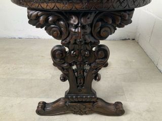 Antique French Gothic Revival Griffin Black Marble End Side Coffee Console Table 2