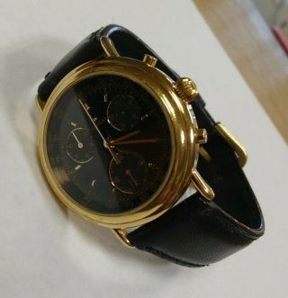 1990s Movado 87.  A5.  860 Gold - Tone Stainless Quartz Chronograph Mens Watch Running