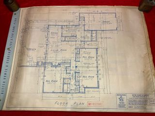 Vtg 1951 Mid Century Modern House Blueprints Better Homes & Gardens No.  2111